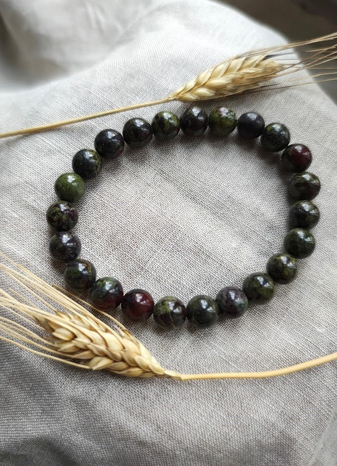 Jaspe Sang de Dragon - Bracelet Boule 8mm