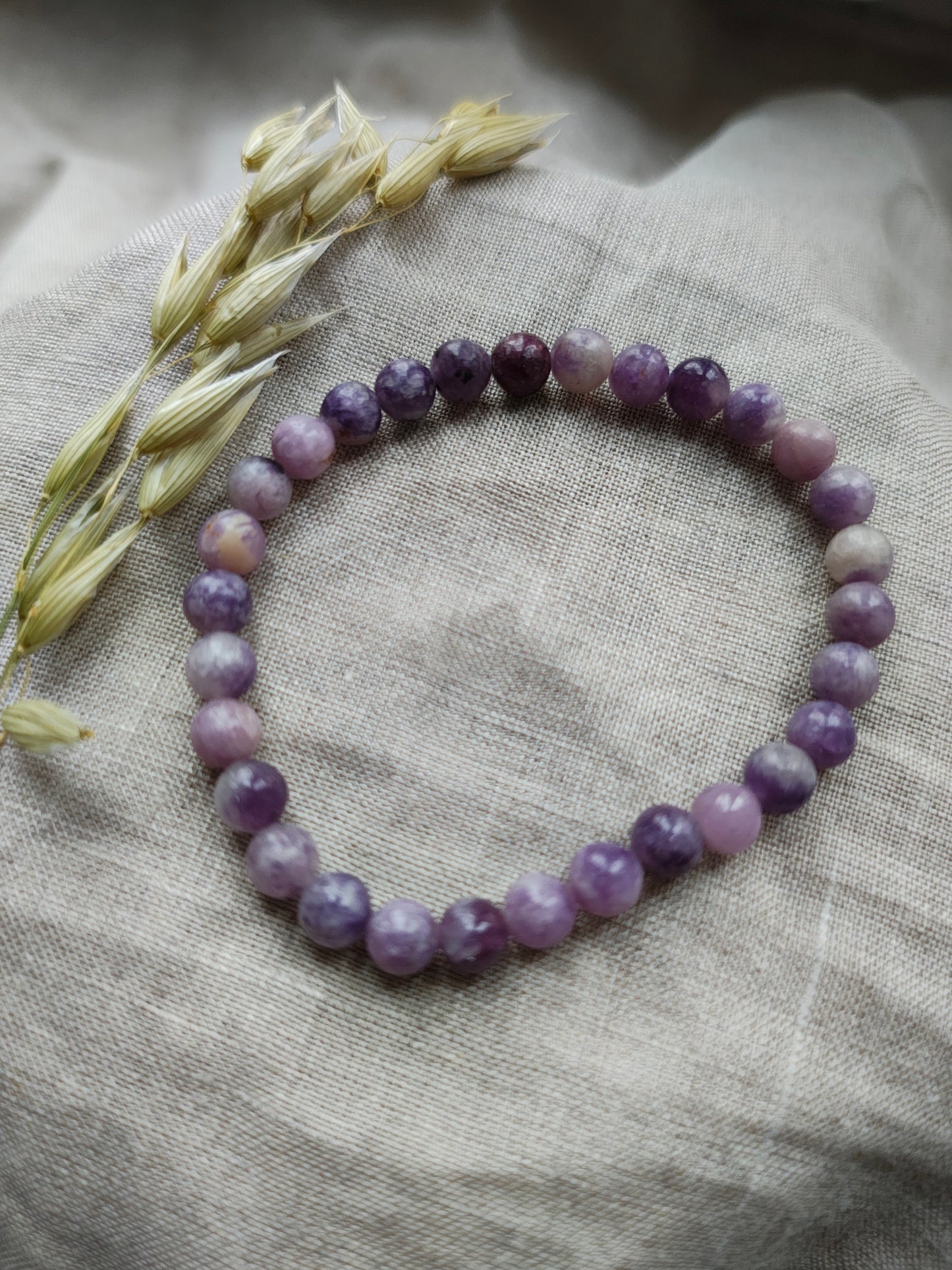 Lépidolite - Bracelet Boule 6 mm