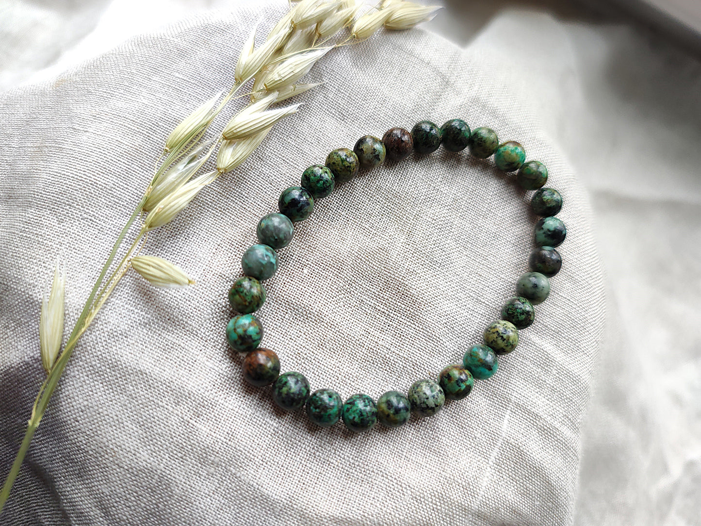 Turquoise Africaine - Bracelet Boule 6mm