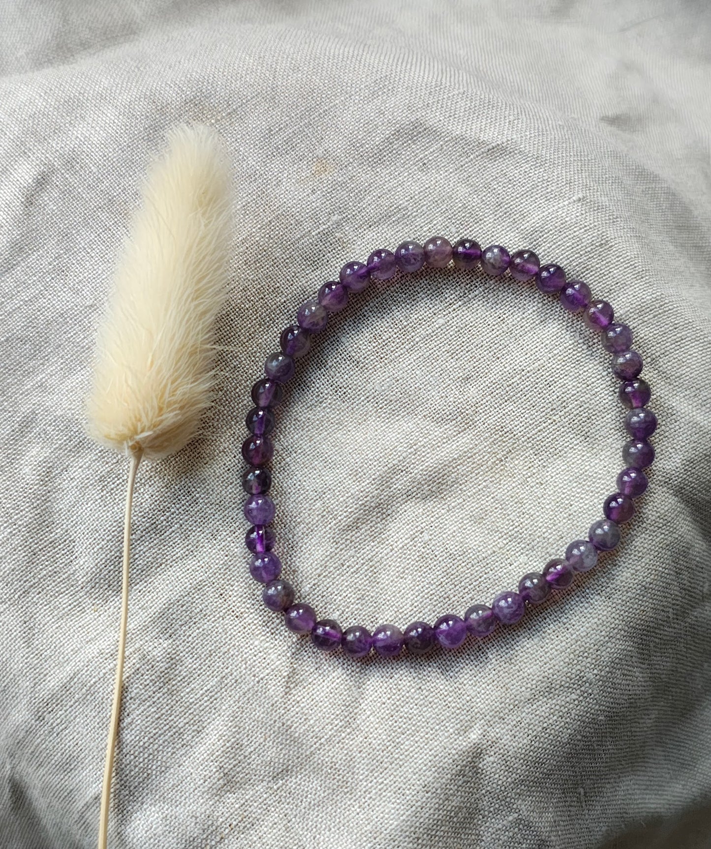 Améthyste - Bracelet Boule 4mm