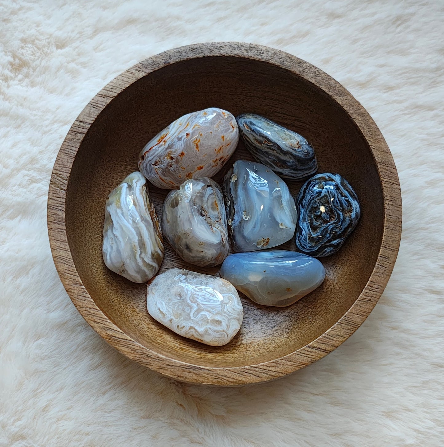 Agate Plume - Pierre Roulée