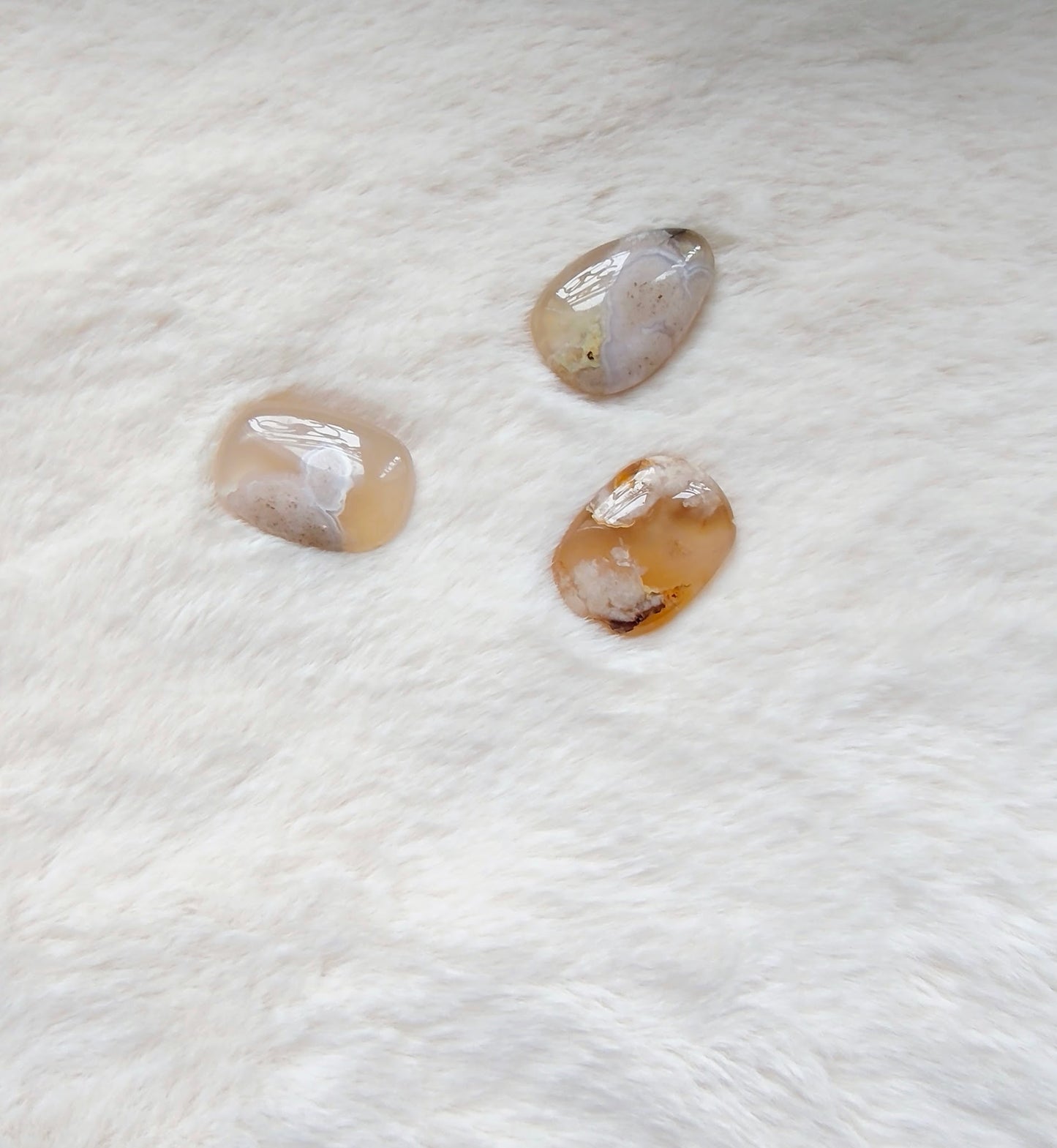 Agate Fleur de Cerisier - Pierre Roulée