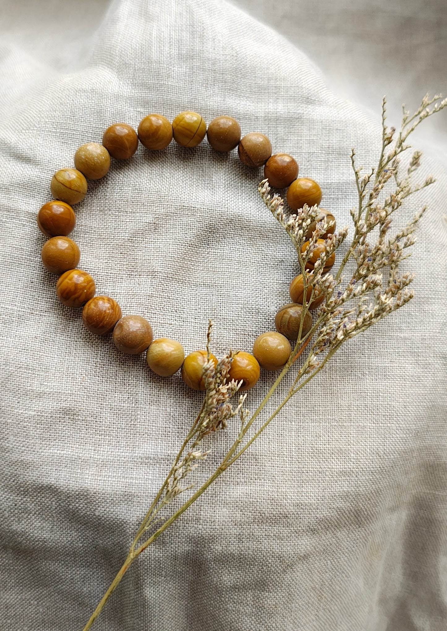Jaspe Bois - Bracelet Boule 8mm