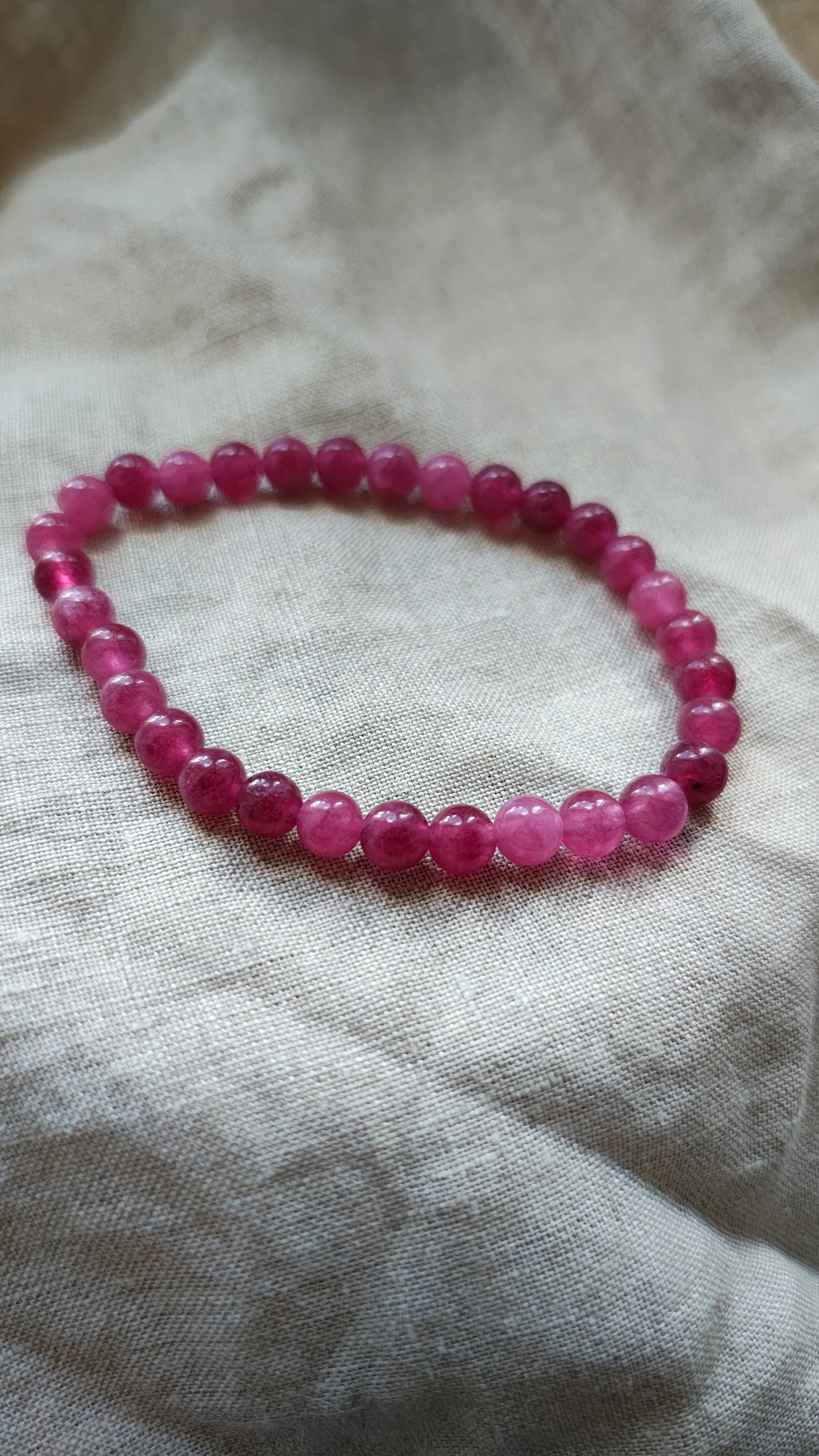 Quartz Fraise - Bracelet Boule 6mm
