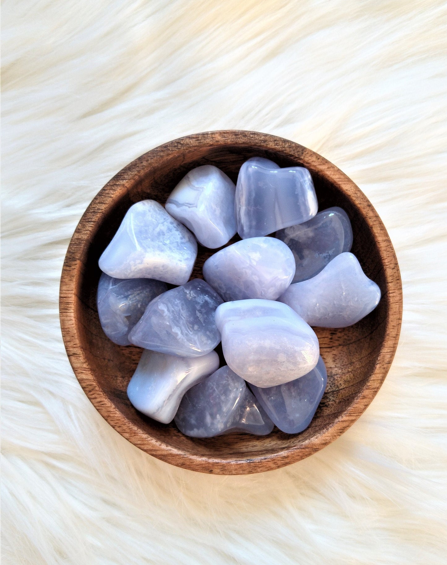 Calcédoine Bleue - Pierre roulée - Lithothérapie - Pierres Naturelles