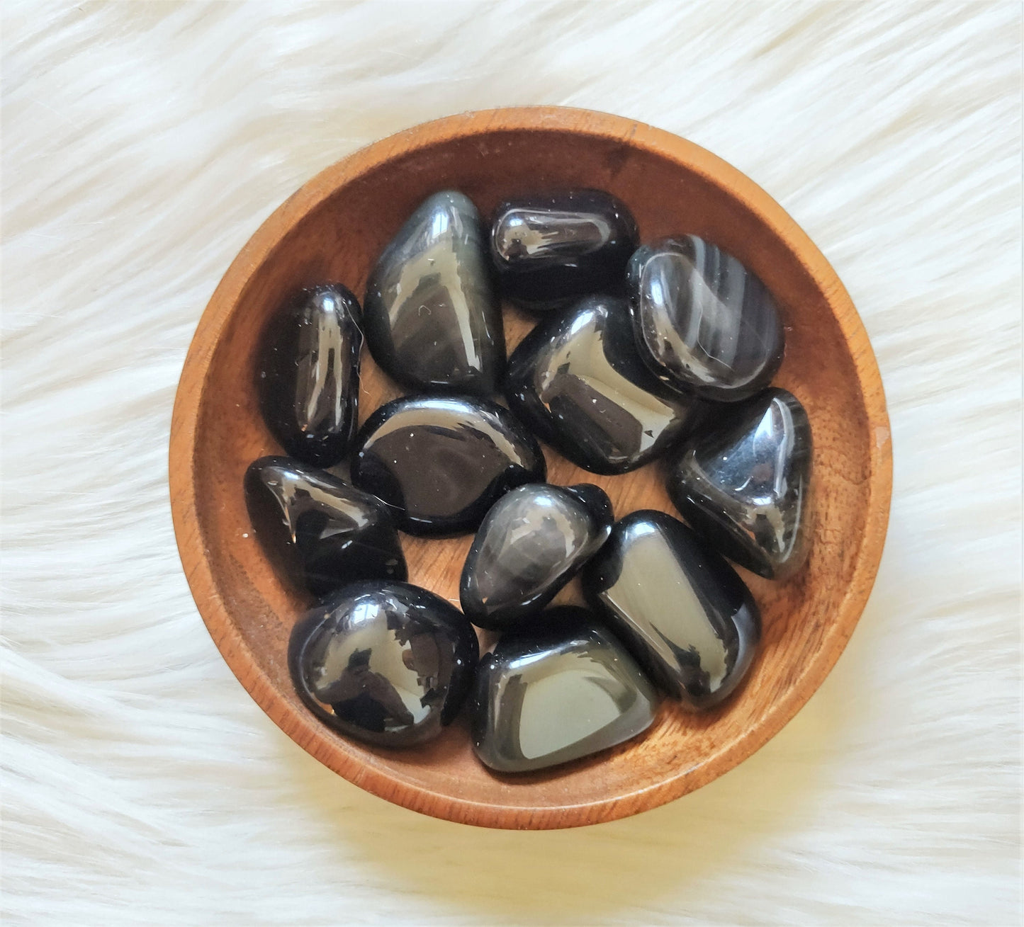 Obsidienne Œil Céleste - Pierre Roulée - Lithothérapie - Pierres Naturelles