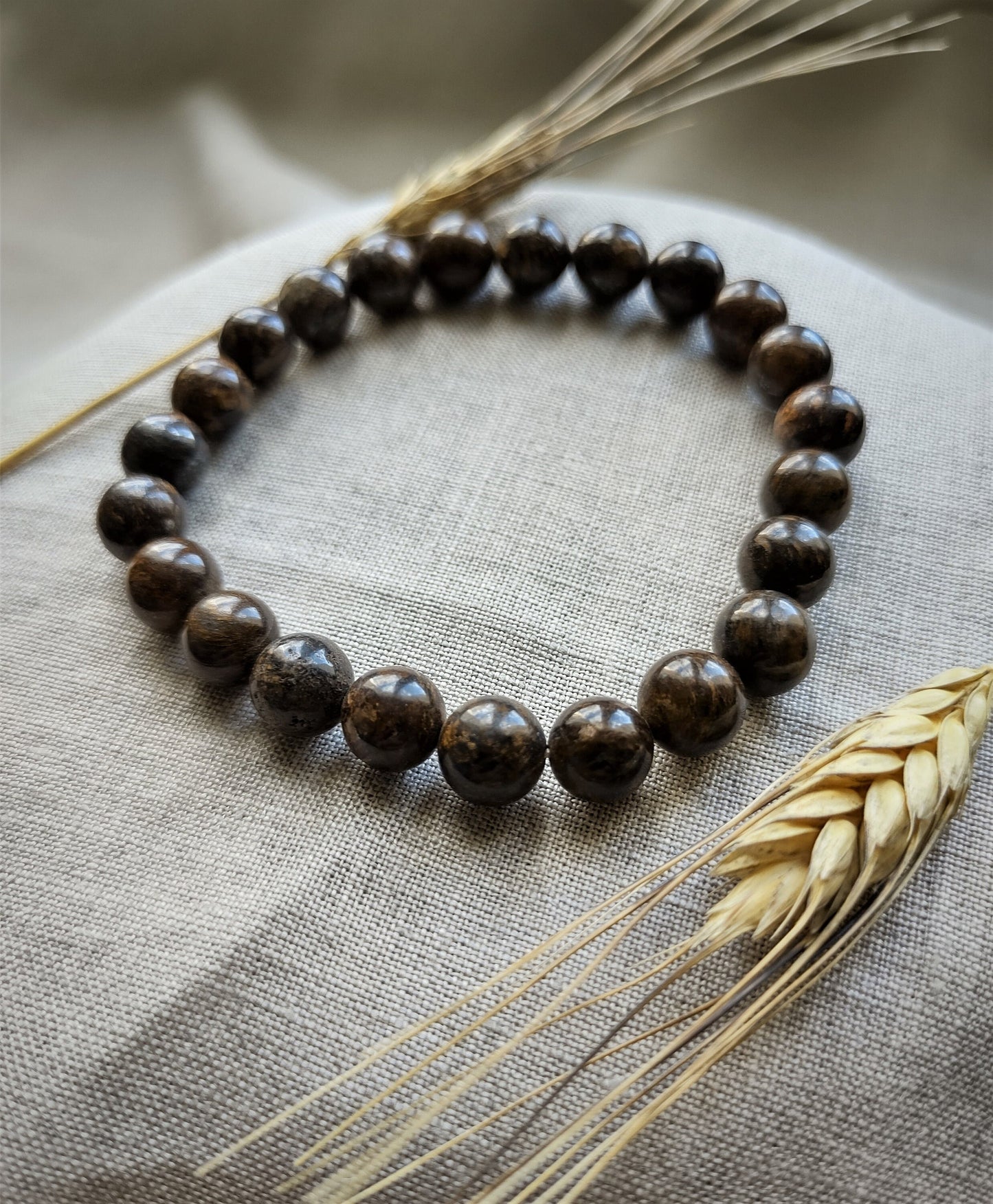 Bronzite - Bracelet Boule 8mm
