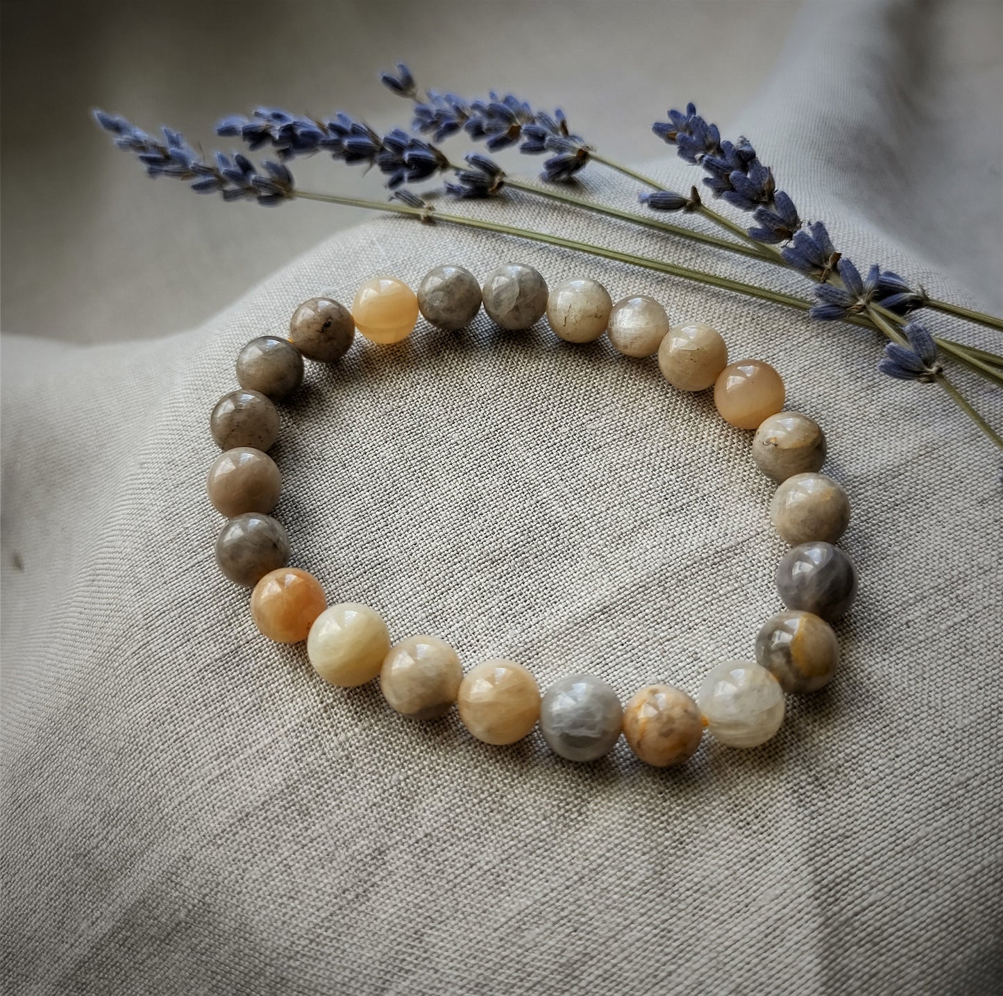 Pierre de Lune - Bracelet Boule 8mm