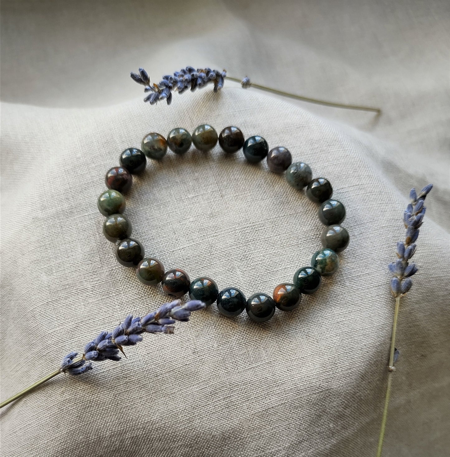 Héliotrope - Bracelet 8mm - Lithothérapie - Pierres Naturelles