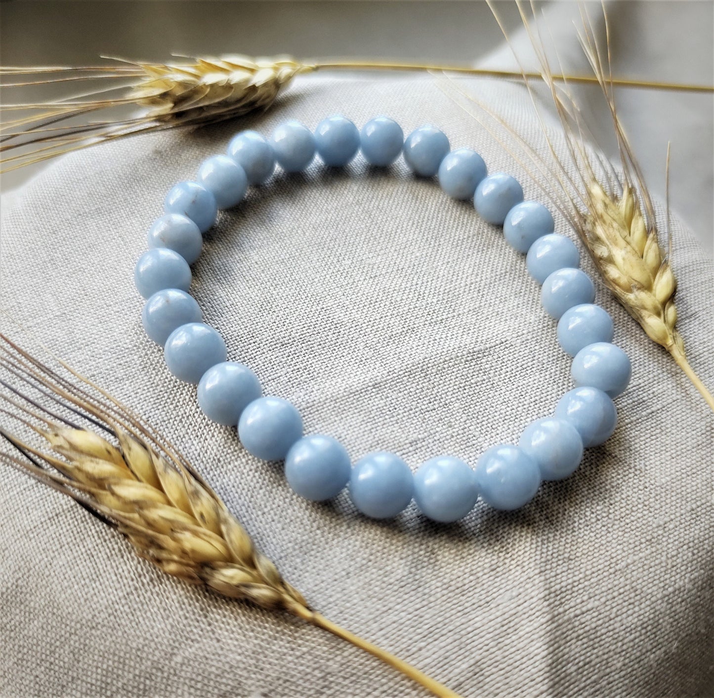 Angélite - Bracelet 8mm - Lithothérapie - Pierres Naturelles