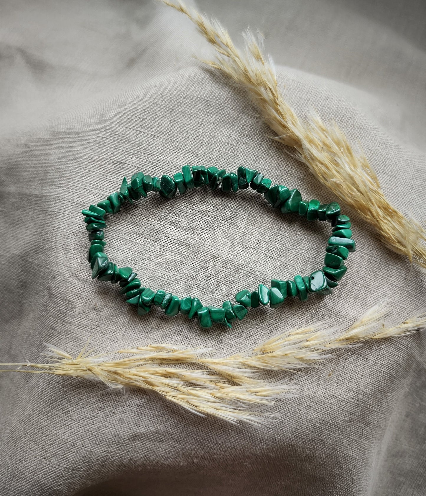 Malachite - Bracelet Chips - Lithothérapie - Pierres Naturelles