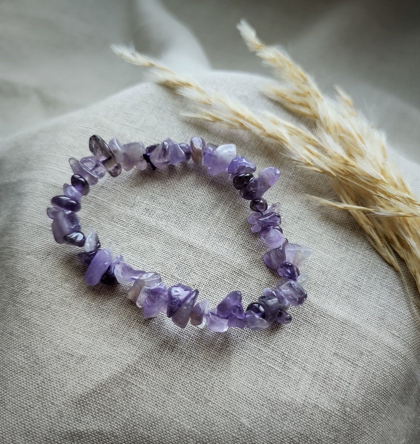 Améthyste - Bracelet Chips - Lithothérapie - Pierres Naturelles