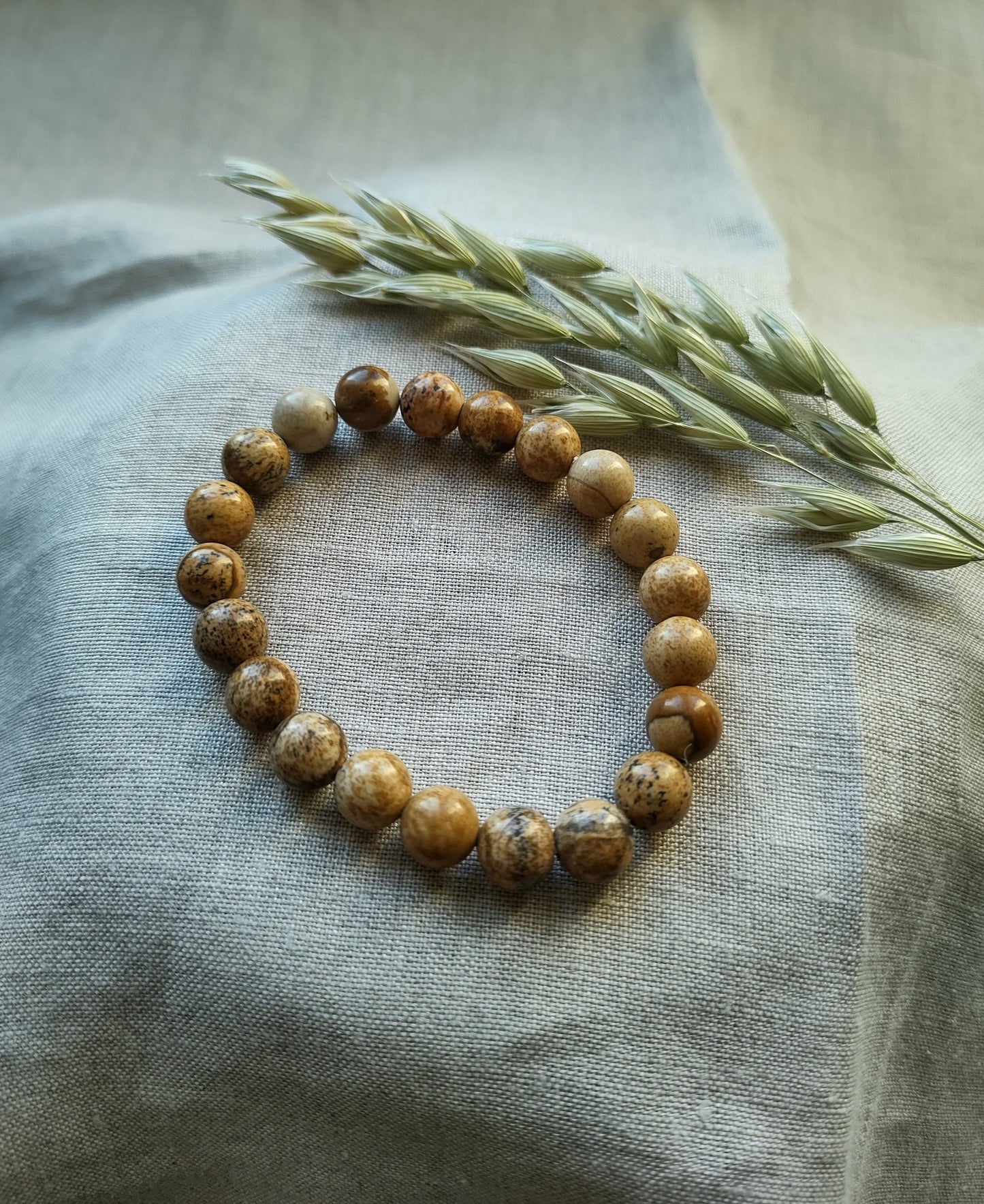 Jaspe Paysage - Bracelet Boule 8mm