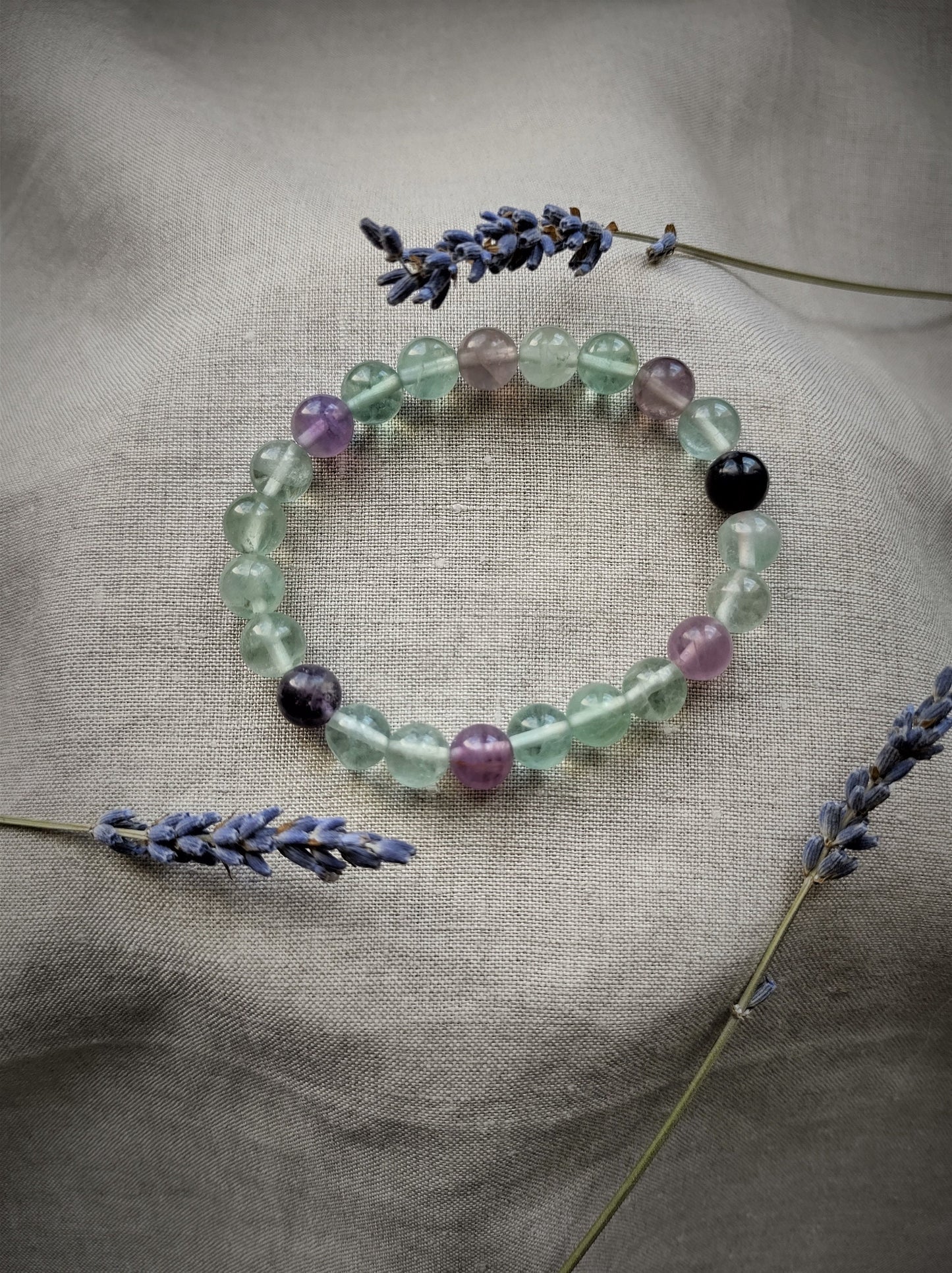 Fluorite Multicolore - Bracelet Boule 8mm