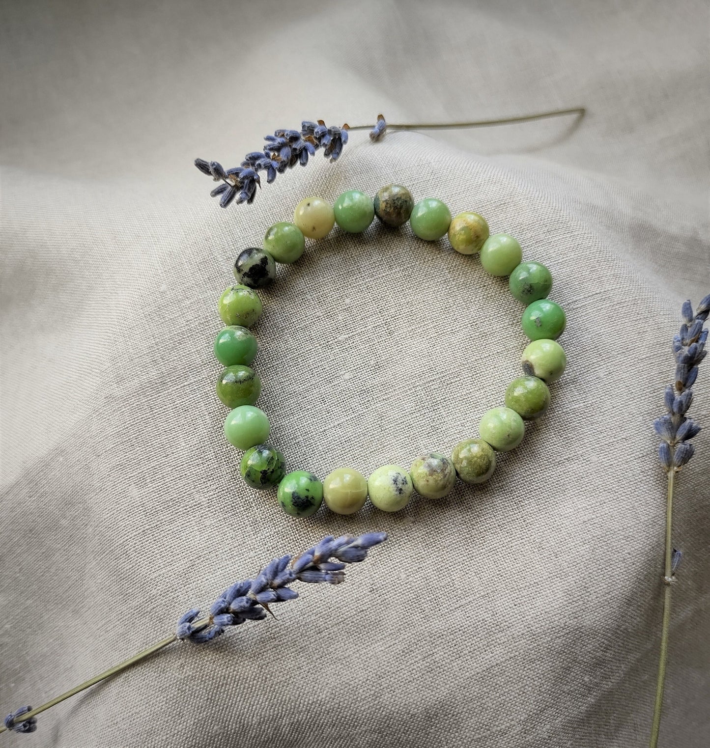 Chrysoprase Citron - Bracelet Boule 8mm