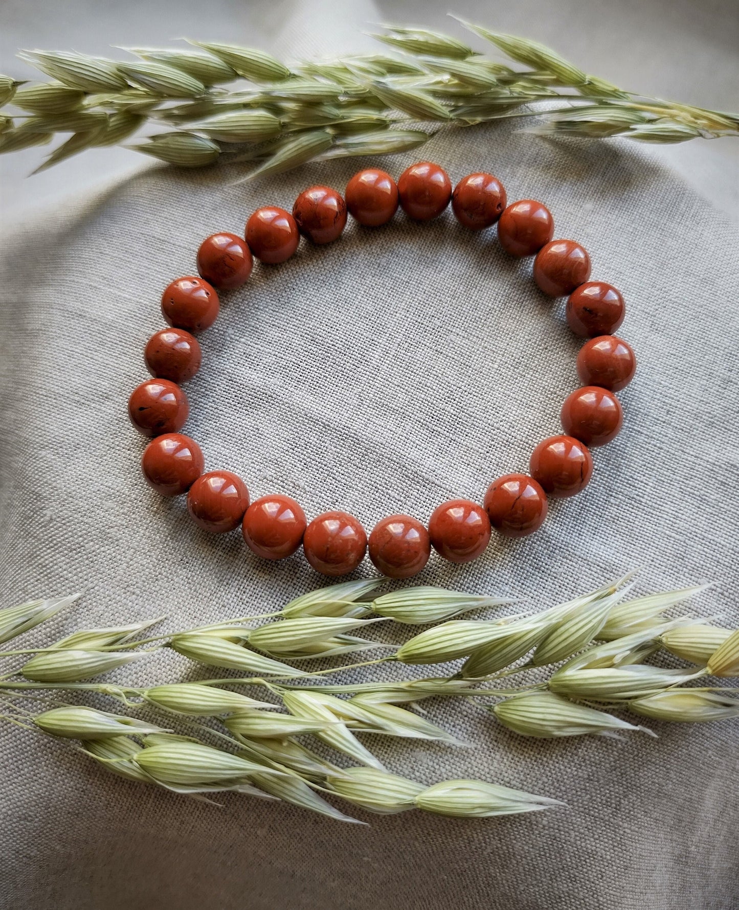 Jaspe Rouge - Bracelet Boule 8mm