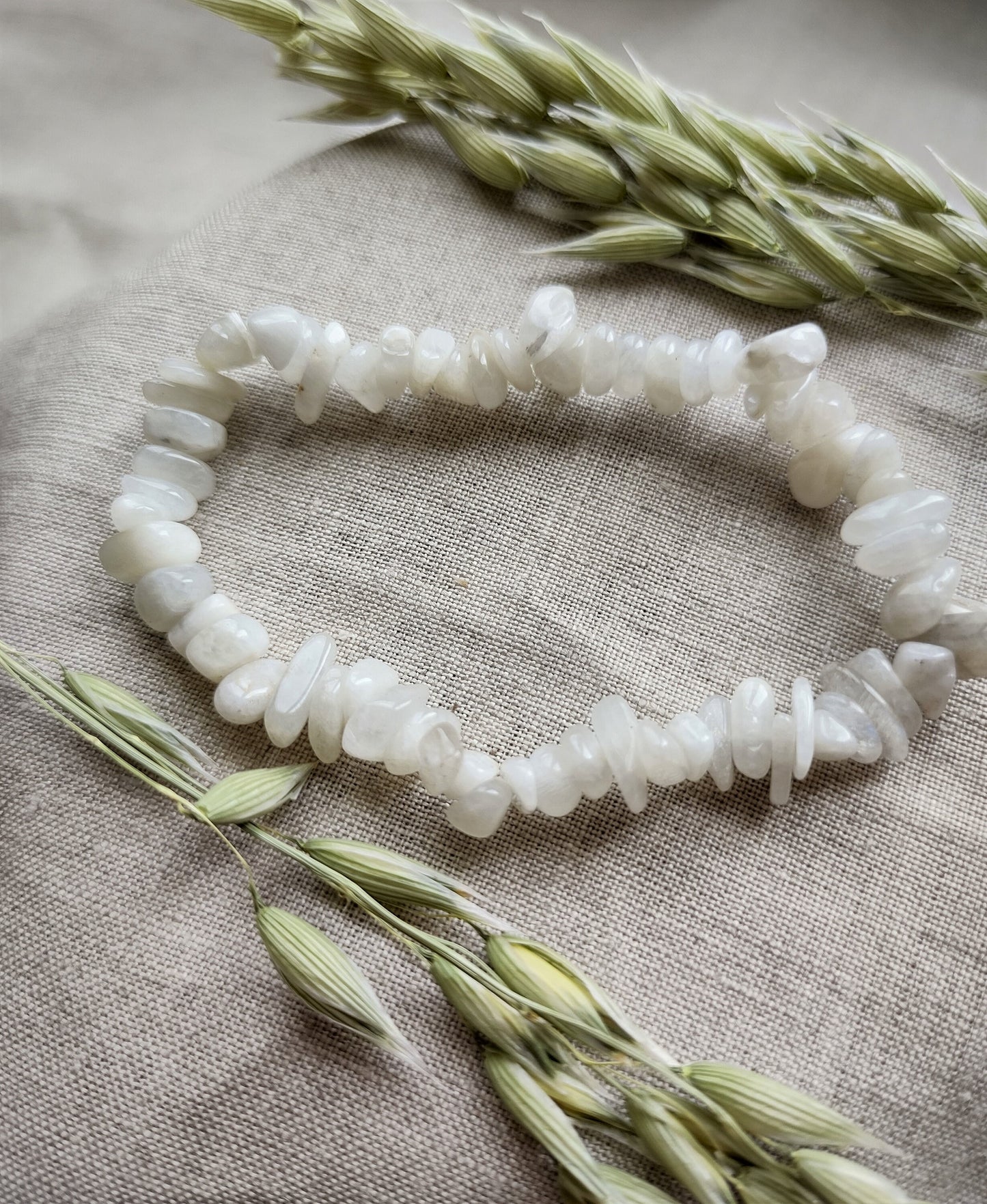 Pierre de lune - Bracelet Chips - Lithothérapie - Pierres Naturelles