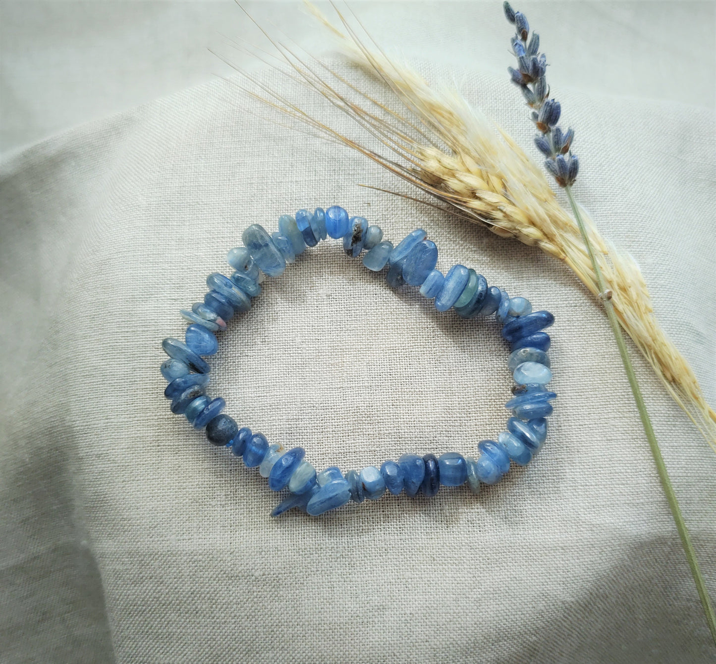 Cyanite - Bracelet Chips - Lithothérapie - Pierres Naturelles