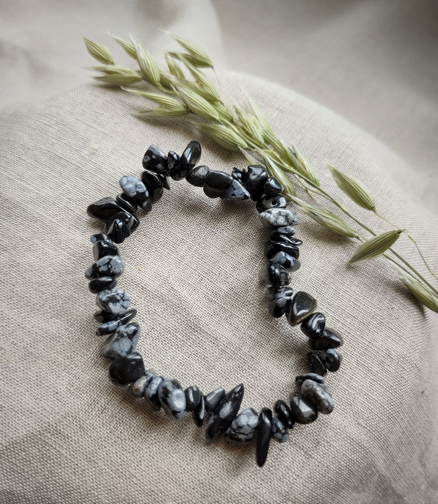 Obsidienne Flocon de Neige - Bracelet Chips