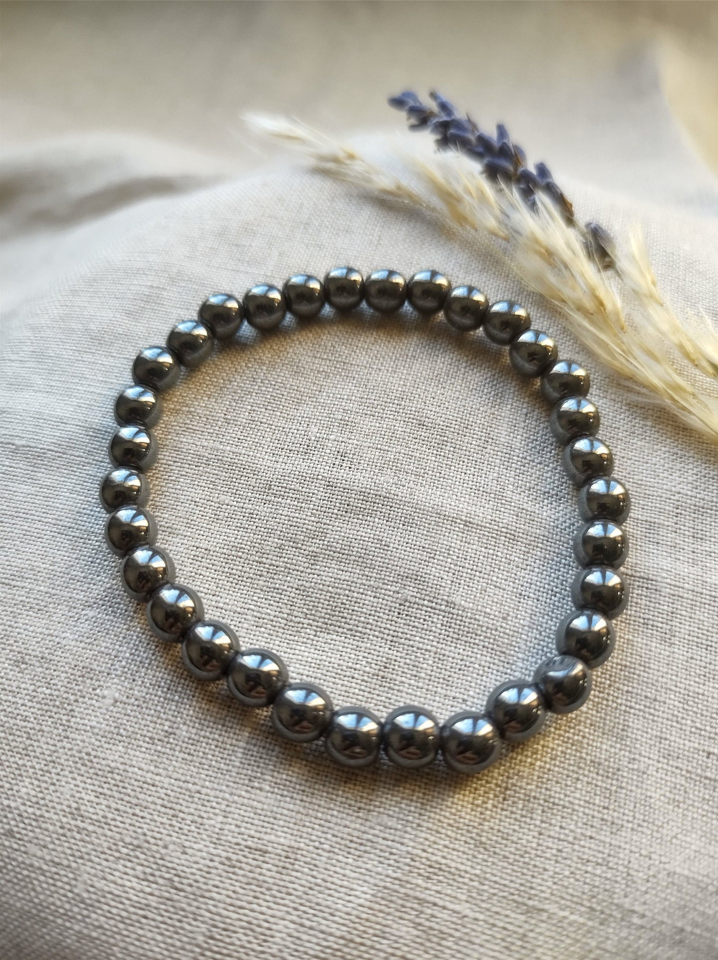 Hématite - Bracelet Boule 6mm