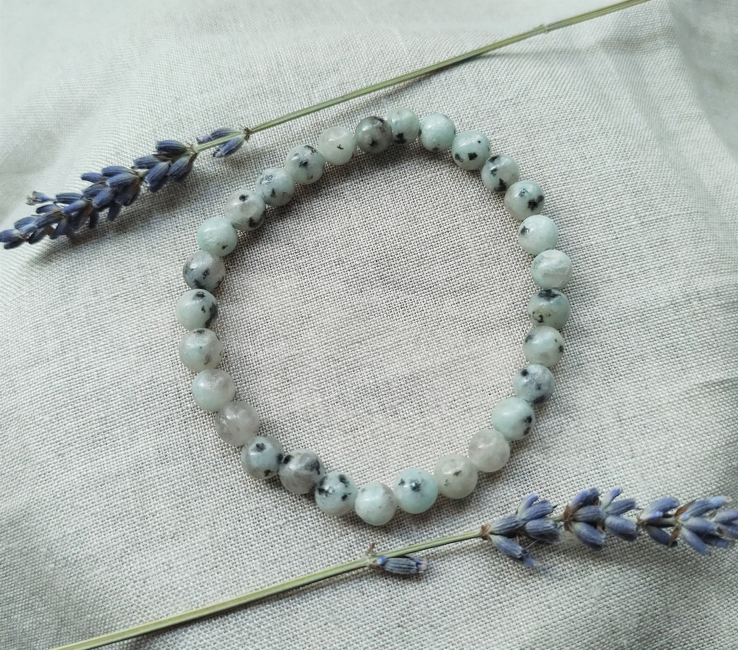 Jaspe Kiwi - Bracelet Boule 6mm