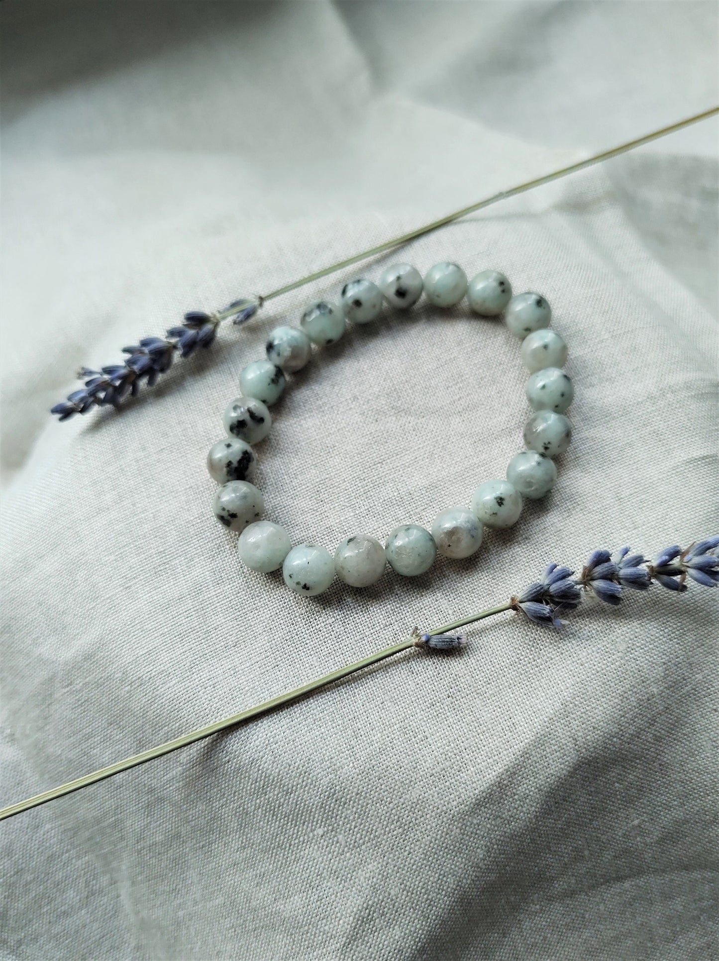 Jaspe Kiwi - Bracelet Boule 8mm