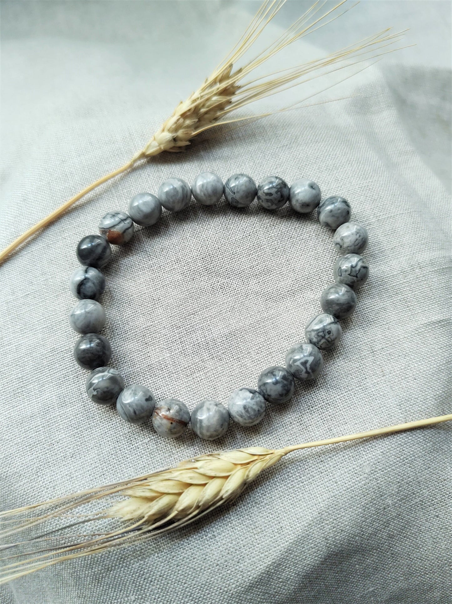 Jaspe Carte - Bracelet Boule 8mm