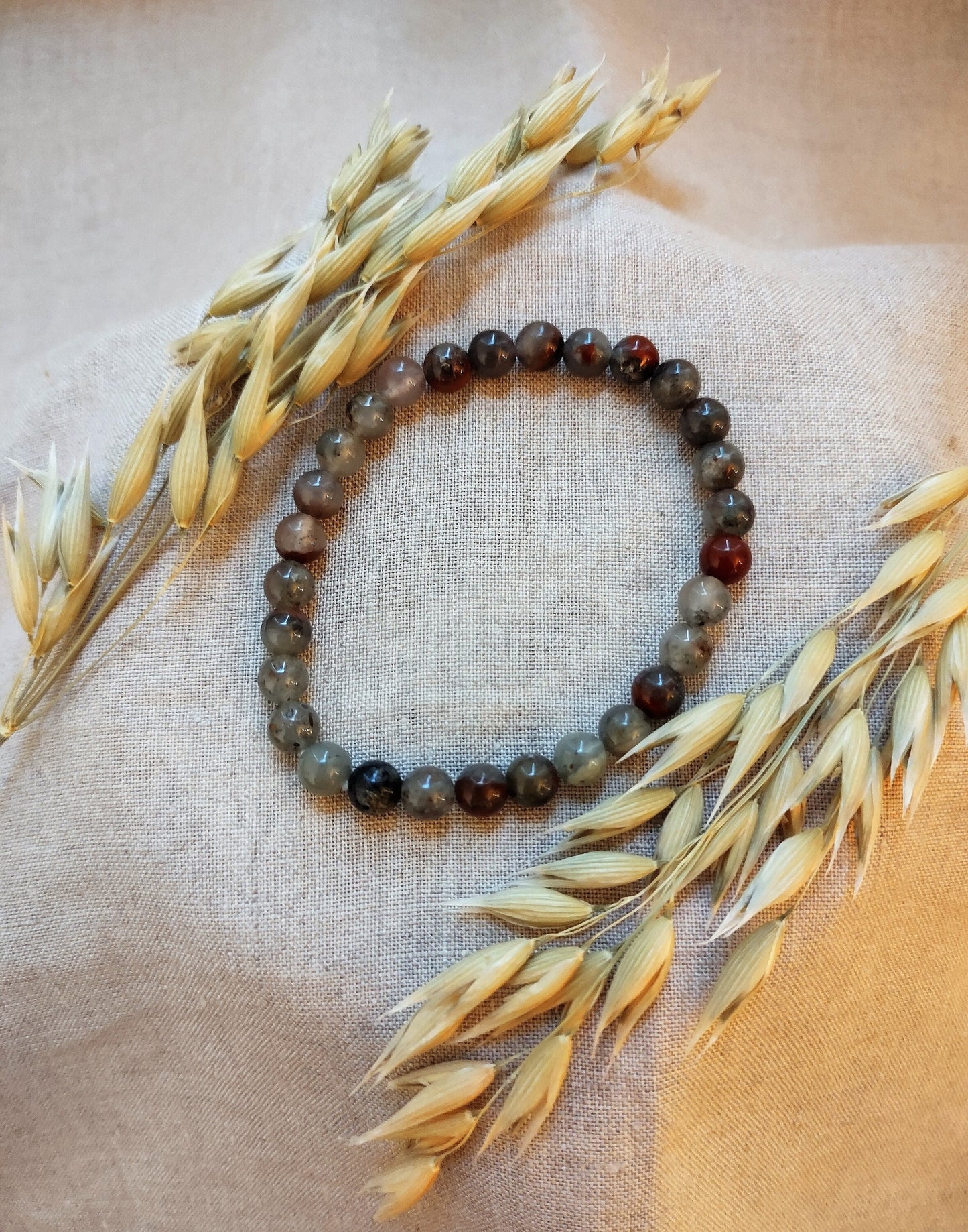 Jaspe Volcanique - Bracelet Boule 6mm