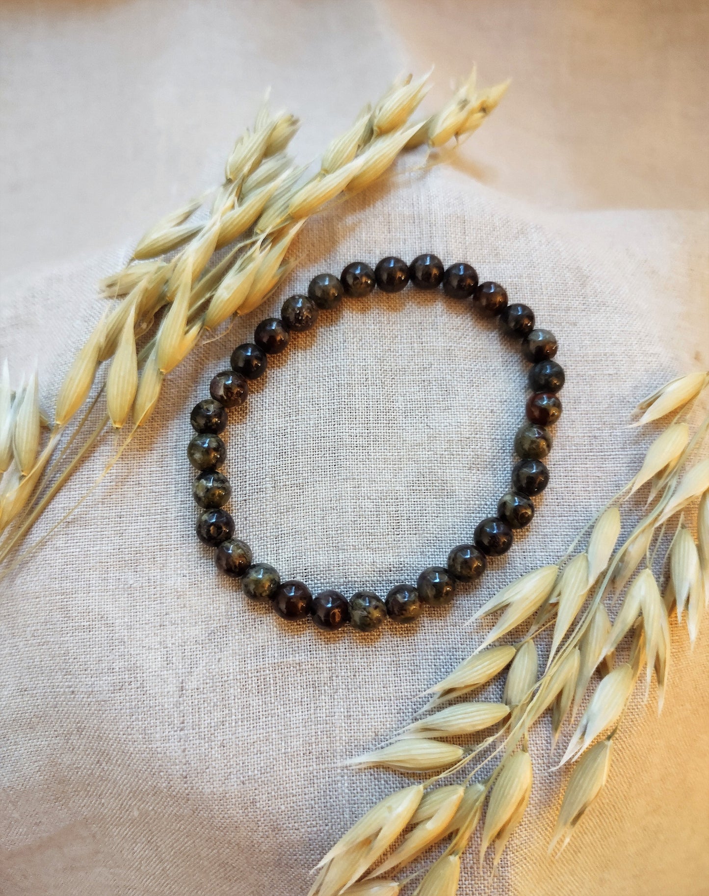 Jaspe Sang de Dragon - Bracelet 6mm - Lithothérapie - Pierres Naturelles