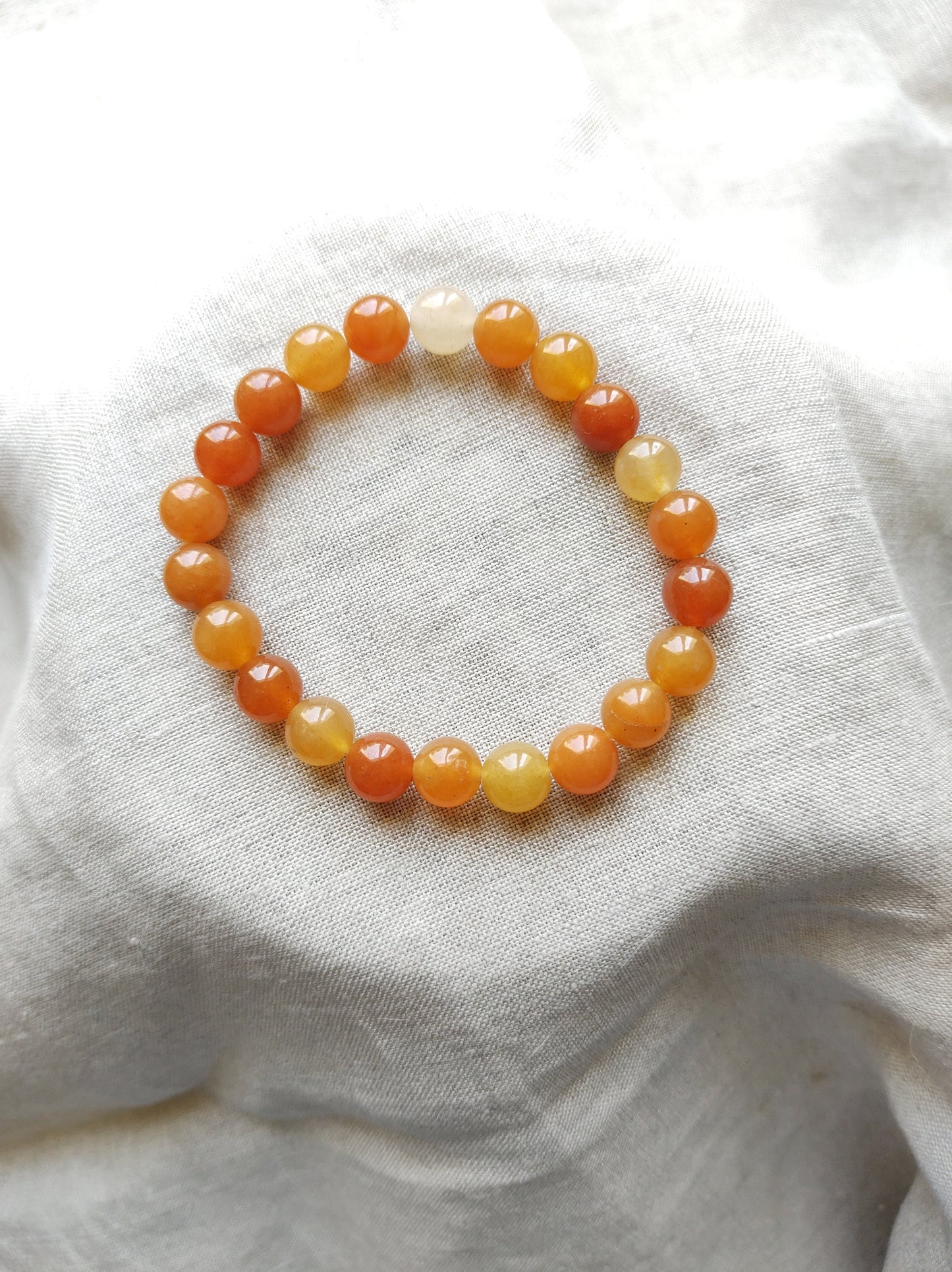 Aventurine Orange - Bracelet Boule 8mm