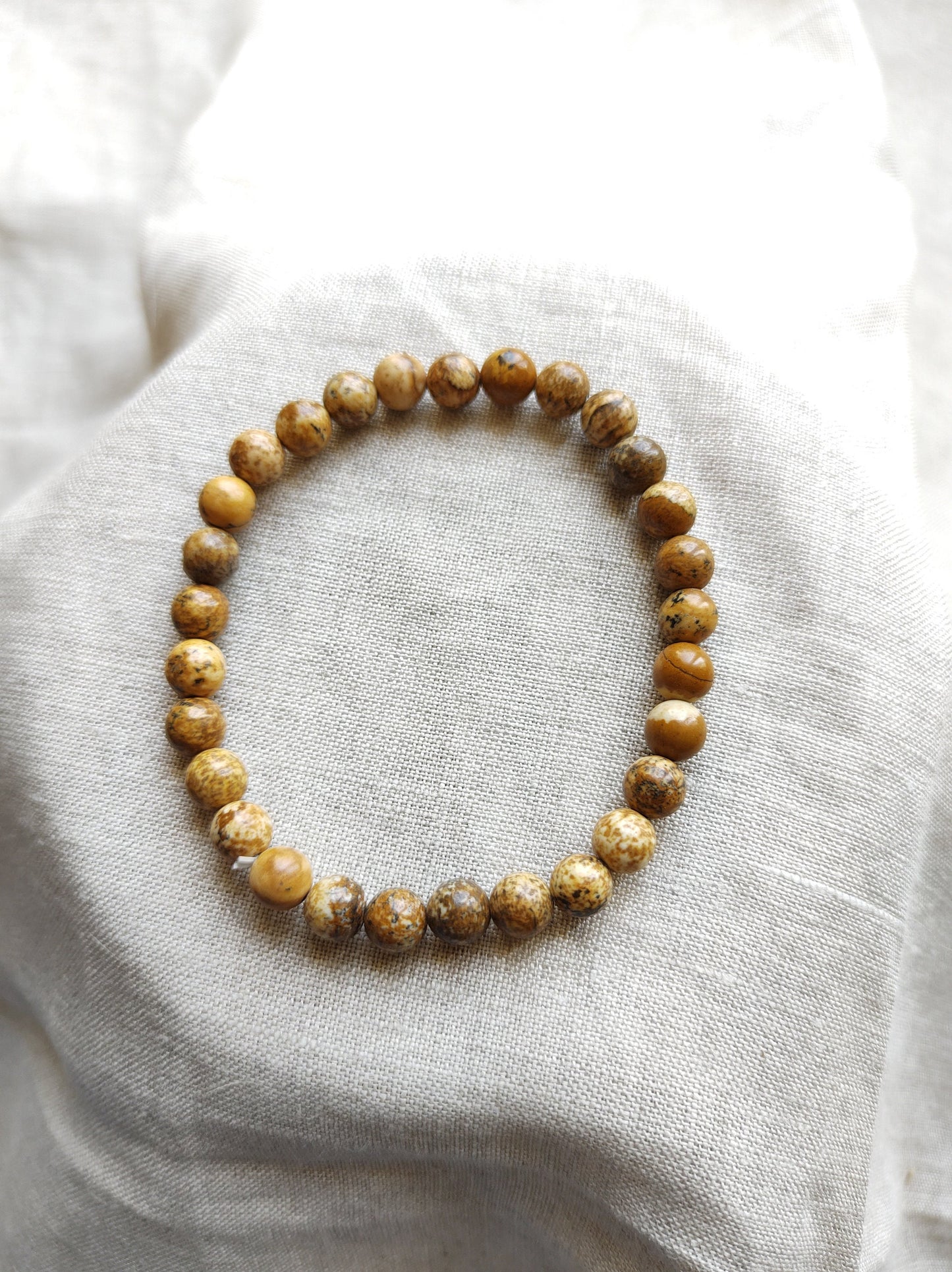 Jaspe Paysage - Bracelet Boule 6mm