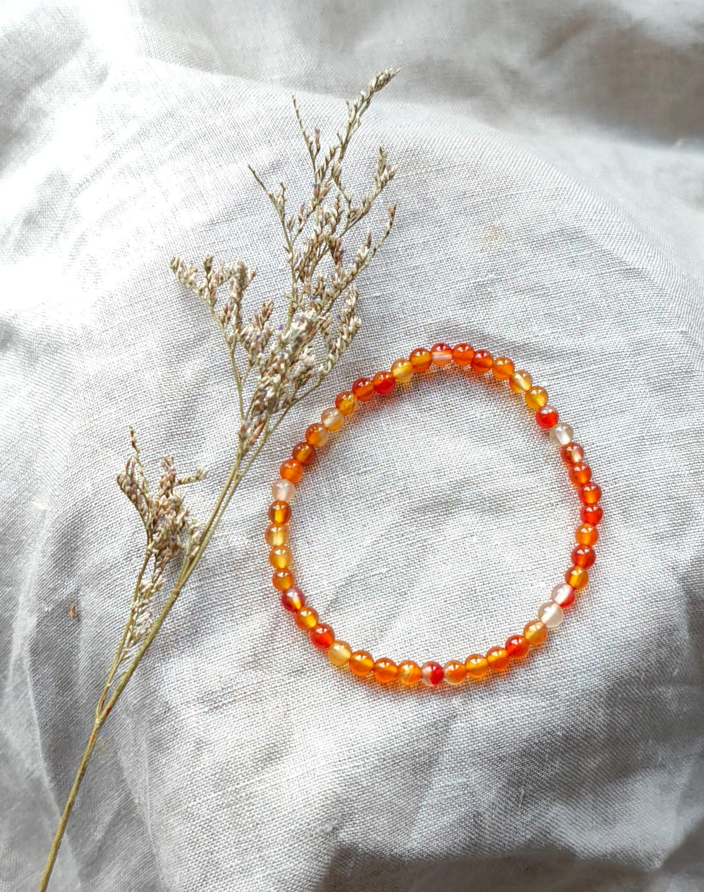 Cornaline - Bracelet 4 mm - Lithothérapie - Pierres Naturelles