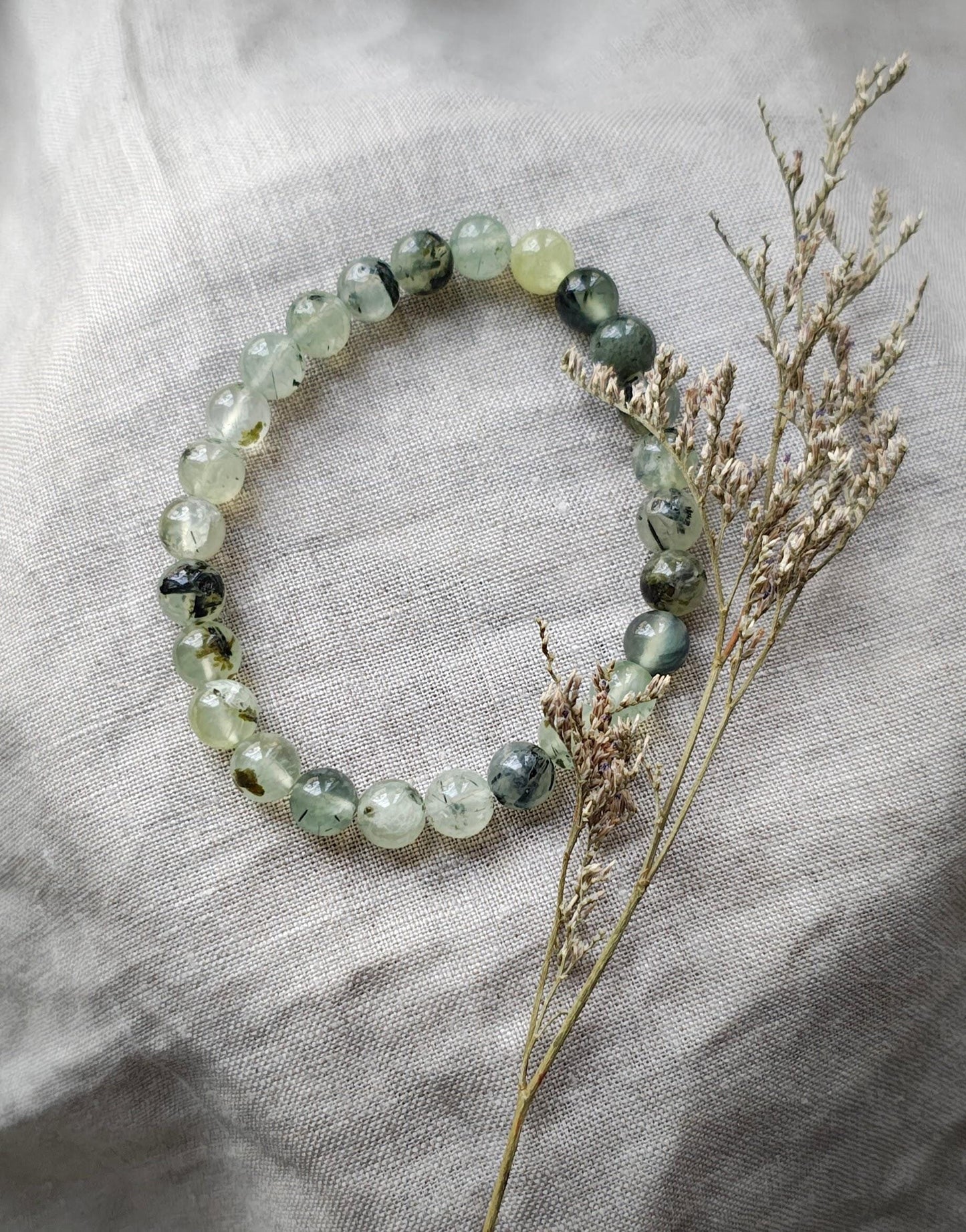 Préhnite - Bracelet 6mm - Lithothérapie - Pierres Naturelles - Amour - Douceur - Confiance - Emancipation - Décisions - Réalité - Optimisme