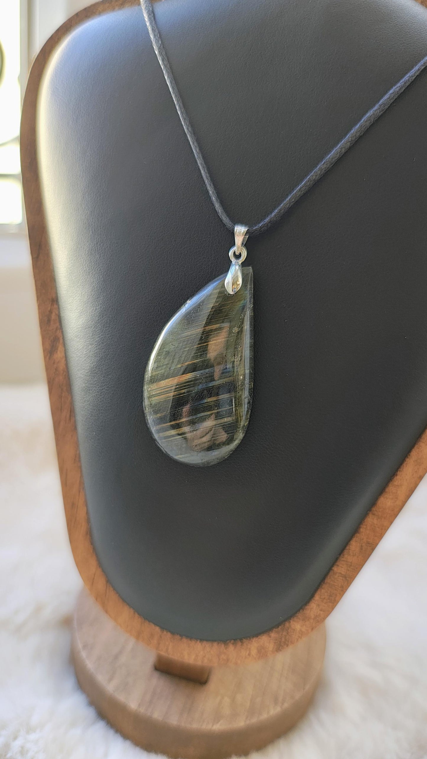 Labradorite - Pendentif - Lithothérapie - Pierres Naturelles - Protection - Clarté - Perspectives - Intuition - Empathie - Bienveillance - C