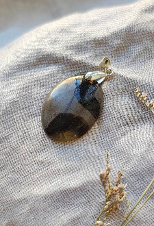 Septaria - Pendentif - Lithothérapie - Pierres Naturelles - Ancrage - Réalignement - Eveil - Transformation - Changement - Equilibre