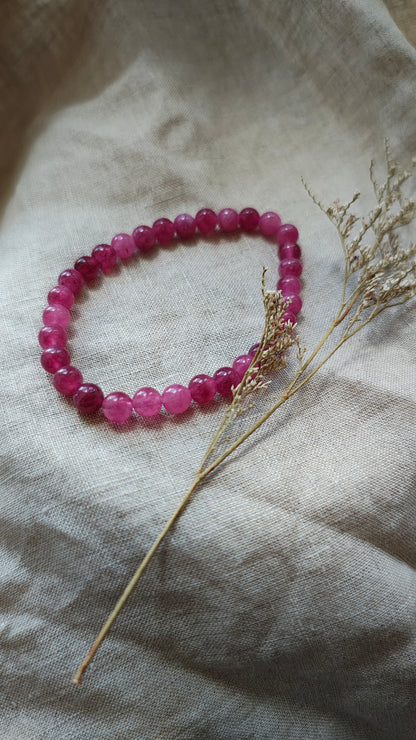 Quartz Fraise - Bracelet Boule 6mm