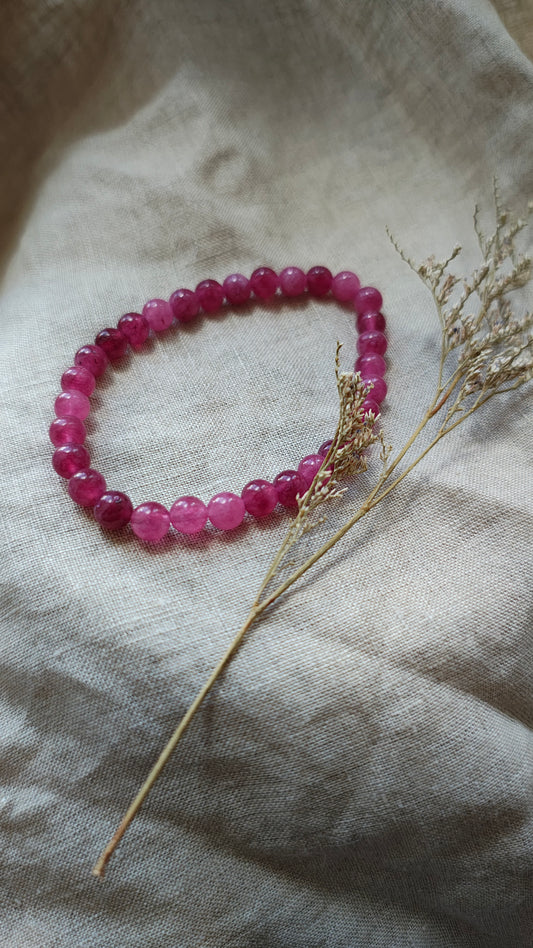 Quartz Fraise - Bracelet Boule 6mm