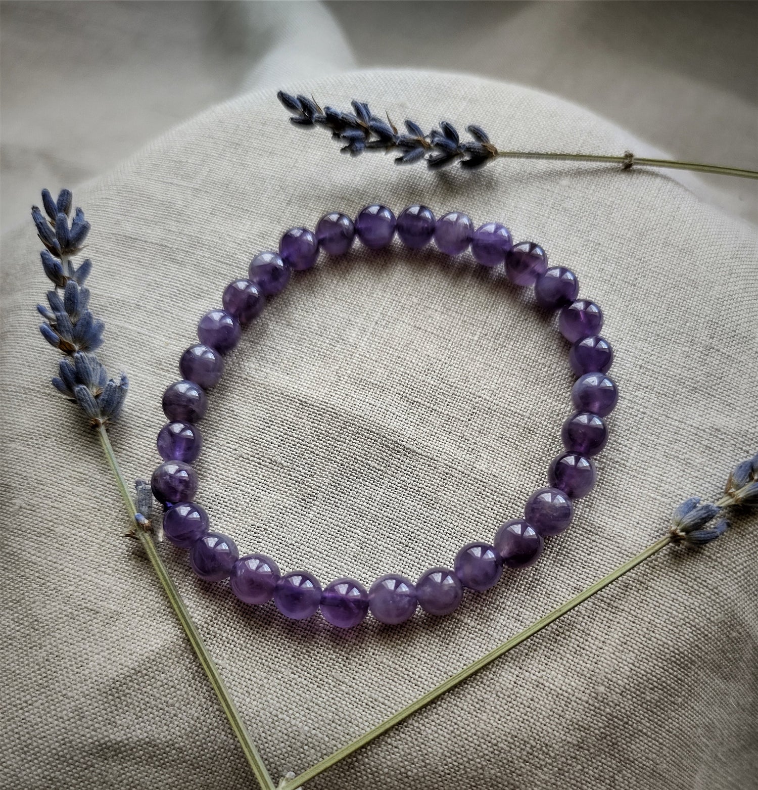 Améthyste - Bracelet 6mm - Lithothérapie - Pierres Naturelles