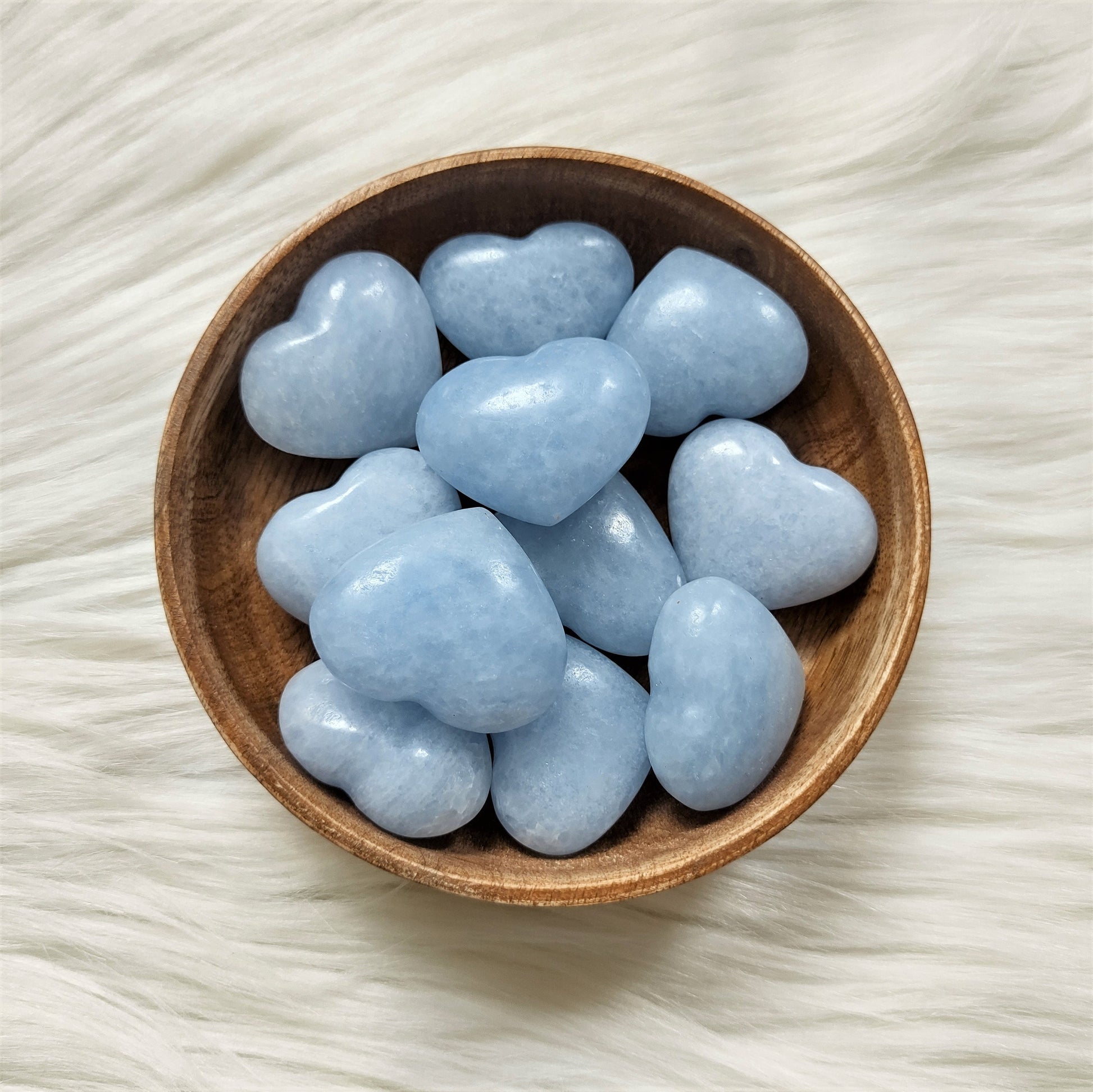 Calcite Bleue - Forme Cœur - Lithothérapie - Pierres Naturelles
