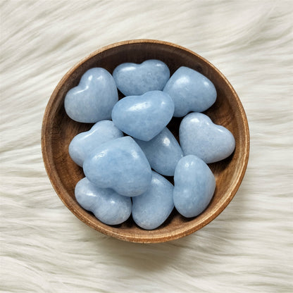 Calcite Bleue - Forme Cœur - Lithothérapie - Pierres Naturelles