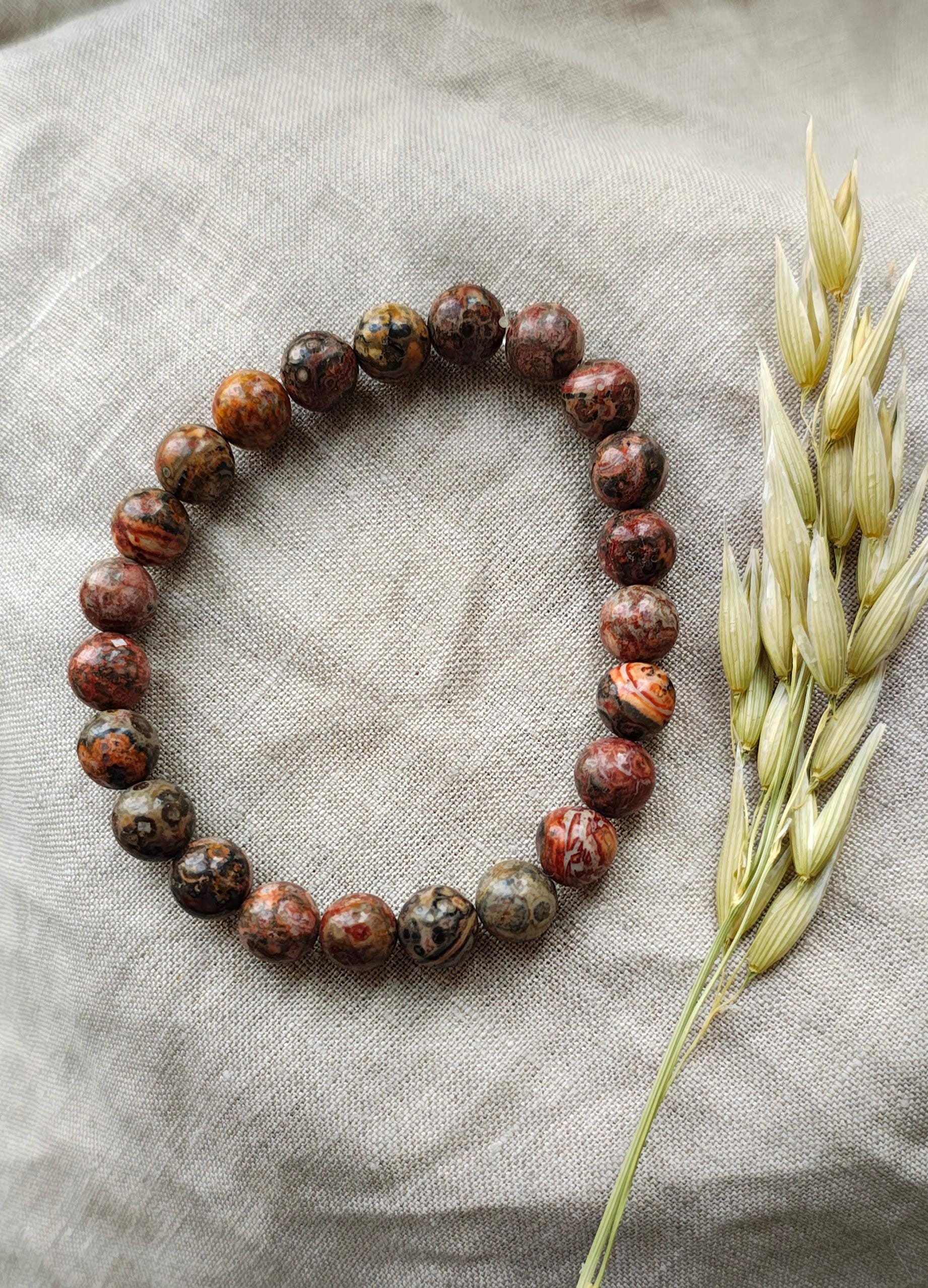 Jaspe Léopard - Bracelet 8mm - Lithothérapie - Pierres Naturelles