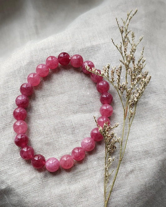 Quartz Hématoïde - Bracelet 8mm- Lithothérapie - Pierres Naturelles - Guérison - Epanouissement - Amour - Confiance - Conscience - Joie